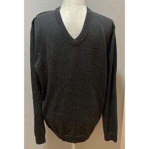 Nordstrom Men's Extra Fine Merino Wool Grey Sweater Pullover Size Large Tall
